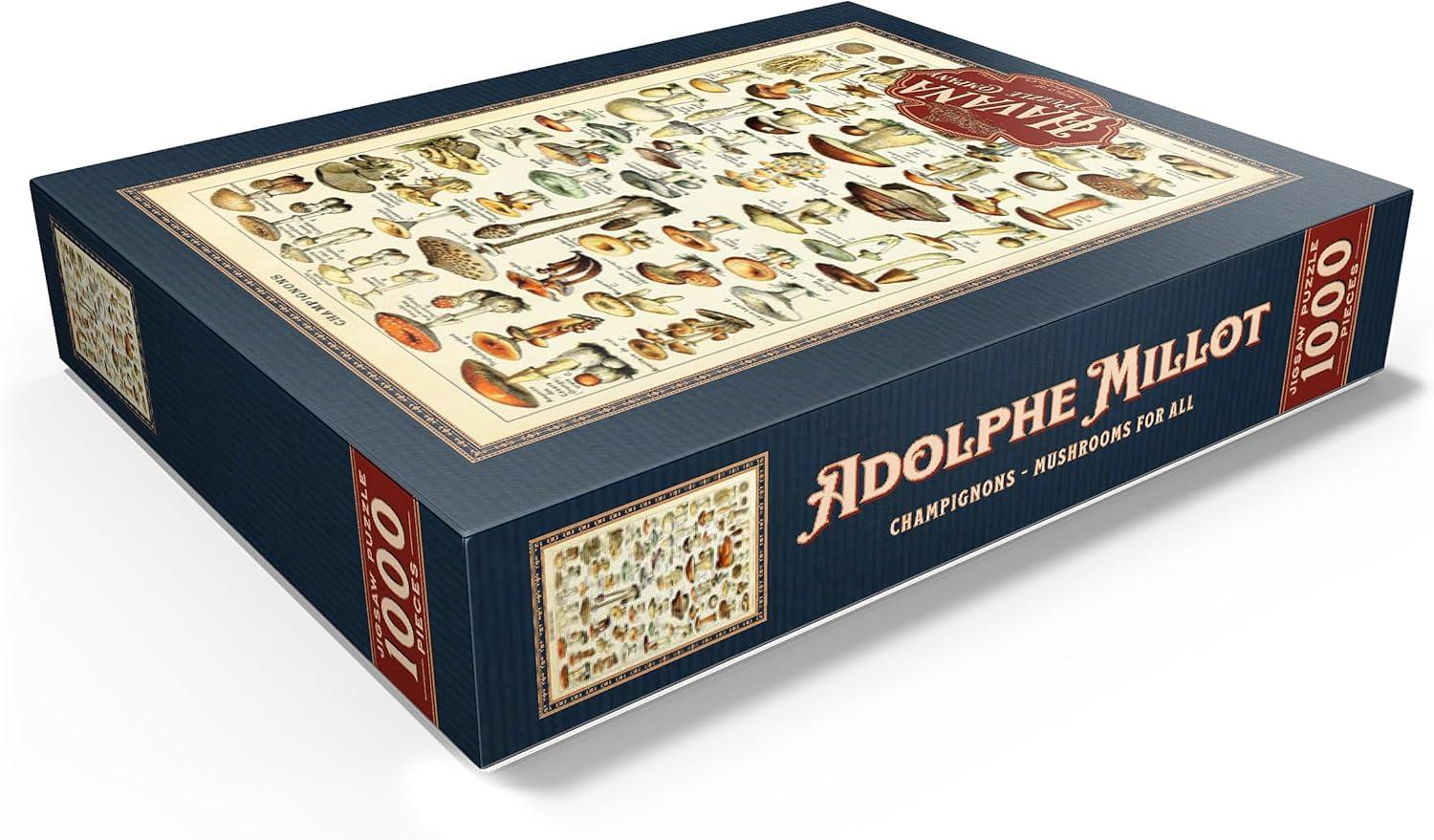 MyPuzzle - Champignons - Mushrooms For All, Vintage Art Poster, Adolphe Millot - Premium 1000 Piece Jigsaw Puzzle for Adults