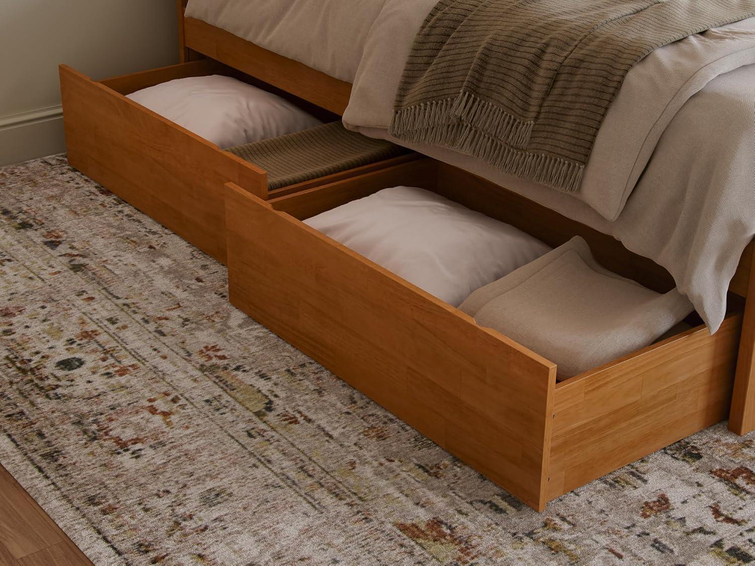 Solid Wood Platform Storage Bed