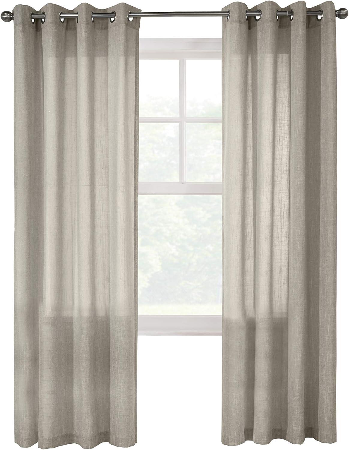 Libaas Semi Sheer Linen Blend Curtain Panel 52" x 108" in Linen