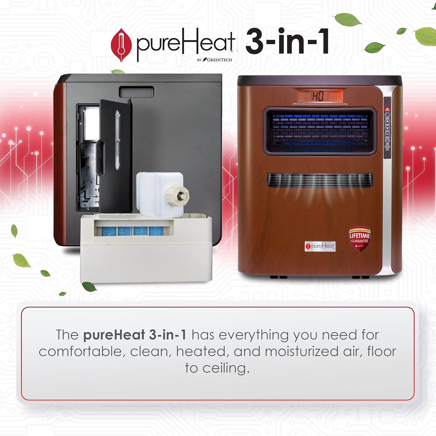 GreenTech Environmental Pureheat 3-in-1 Heater, Air Purifier And Humidifier