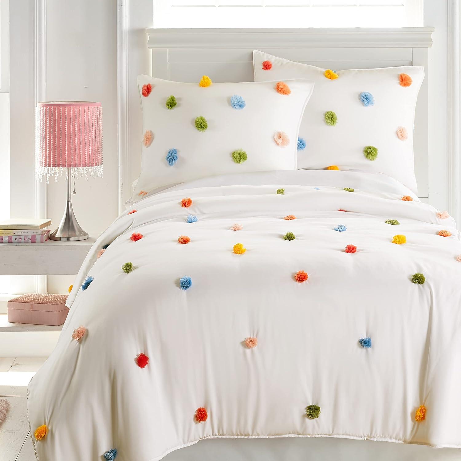 Colorful Pom-Pom Quilt Set - Homthreads