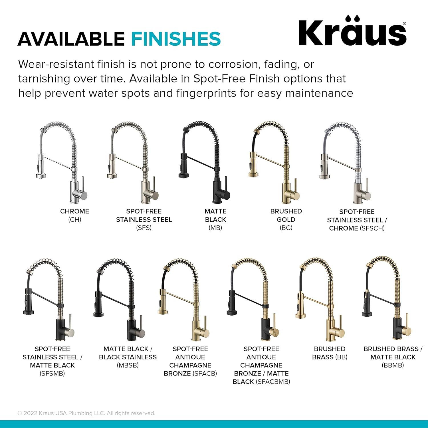 KRAUS Bolden Commercial Style 2-Function Single Handle Pull Down Kitchen Faucet