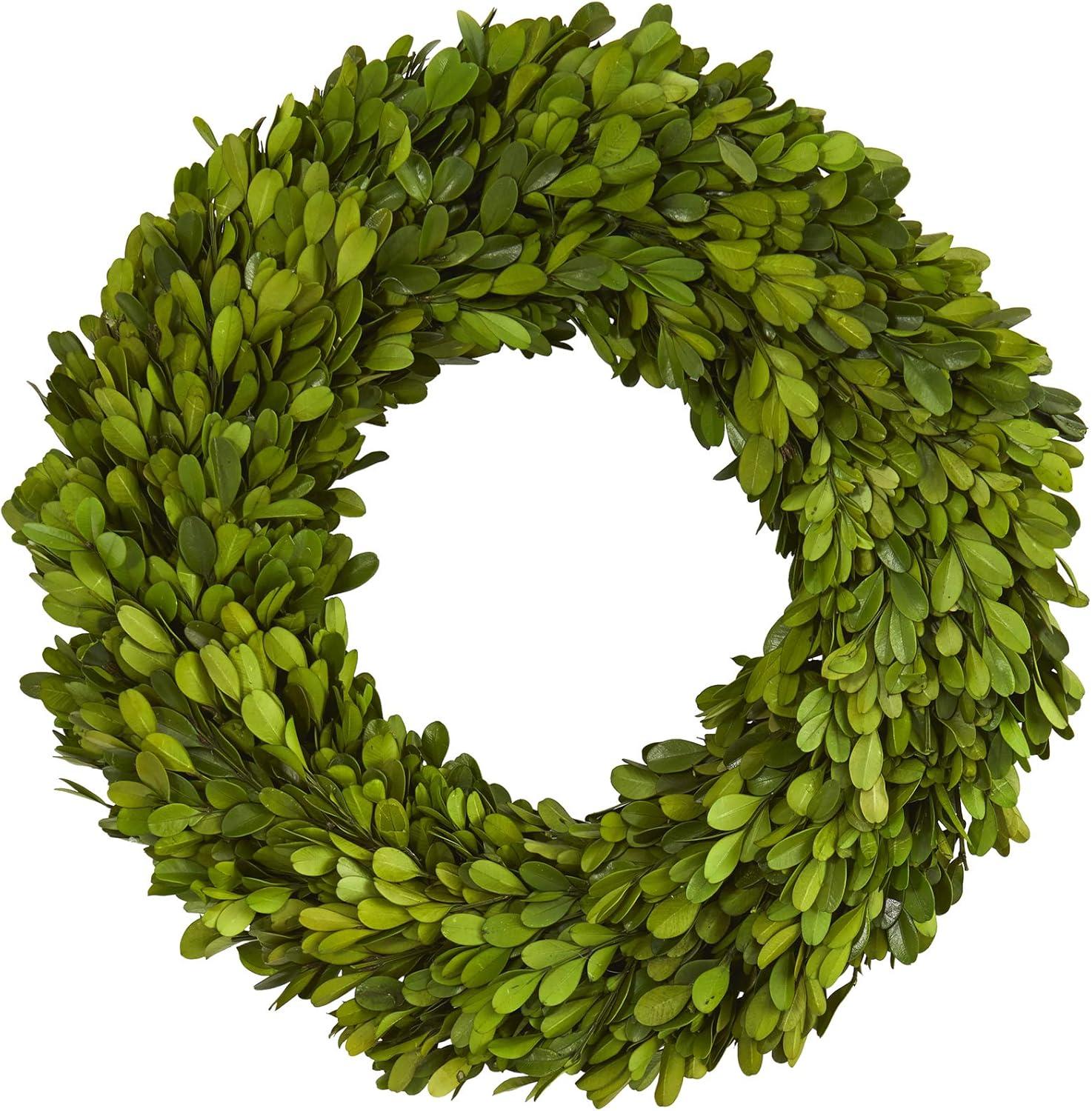 Nearly Natural 14” Preserved Boxwood Wreath