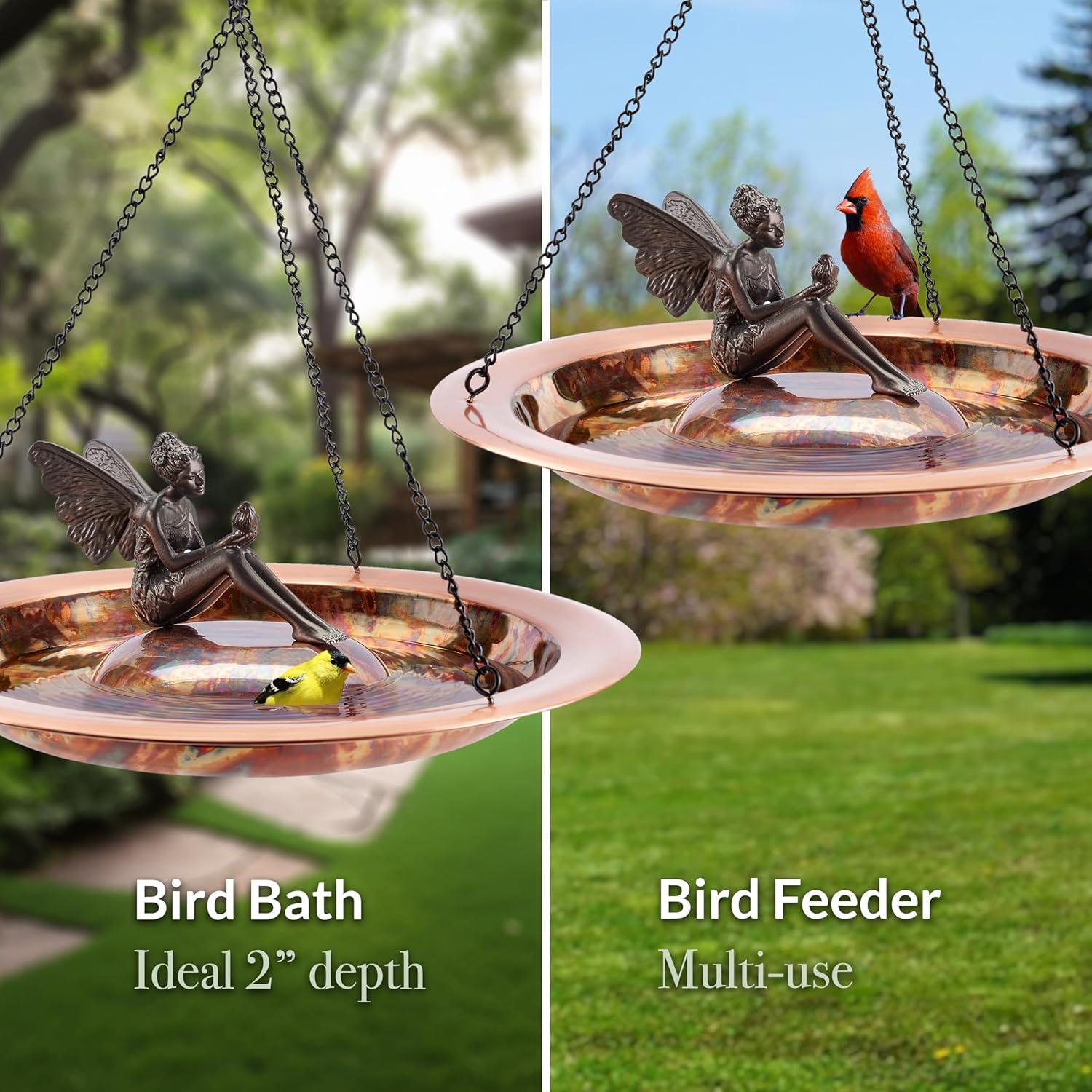 Bungalow Rose Buckleys Copper Hanging Birdbath