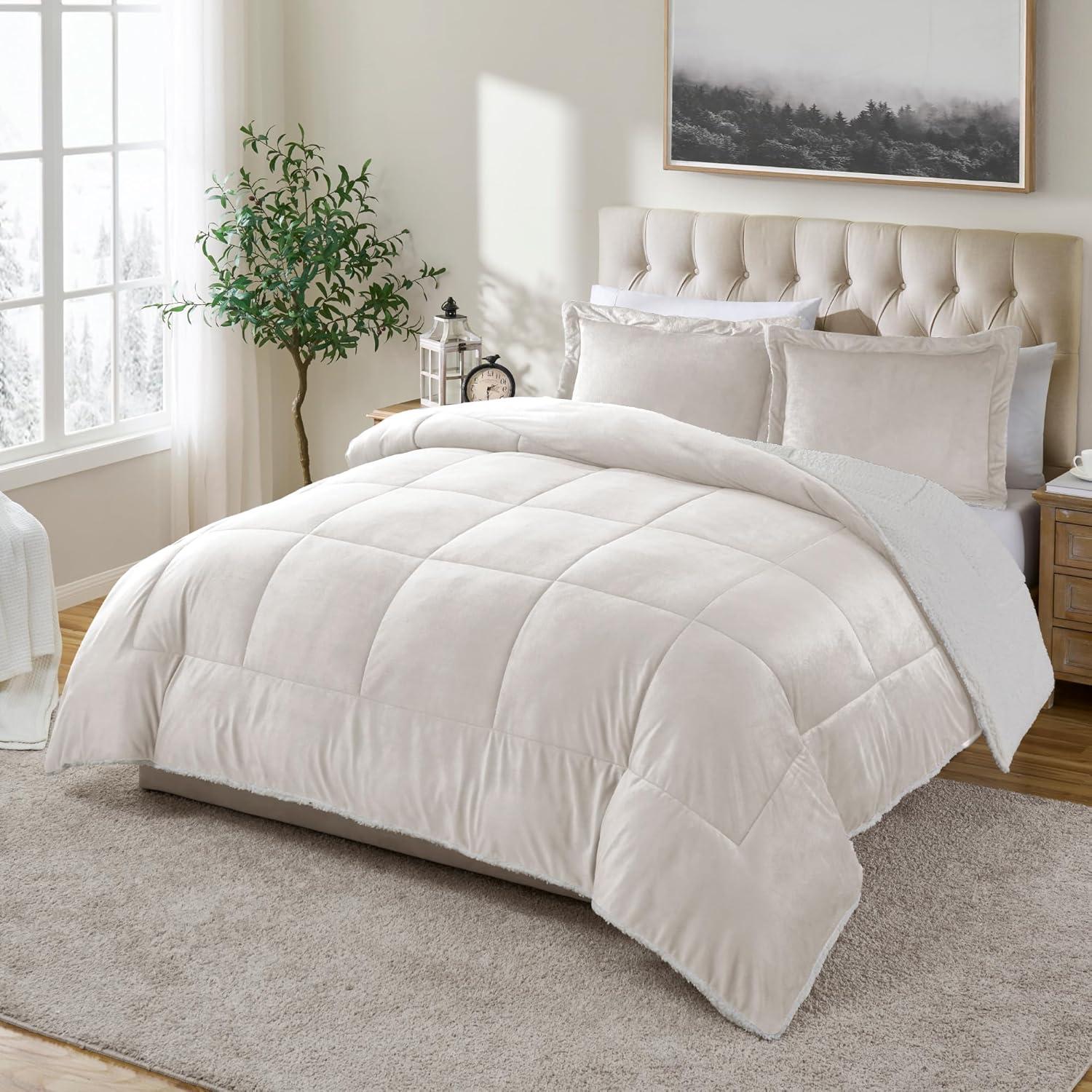Ultra Plush Reversible Micro-Mink and Sherpa 3-Piece Comforter Set