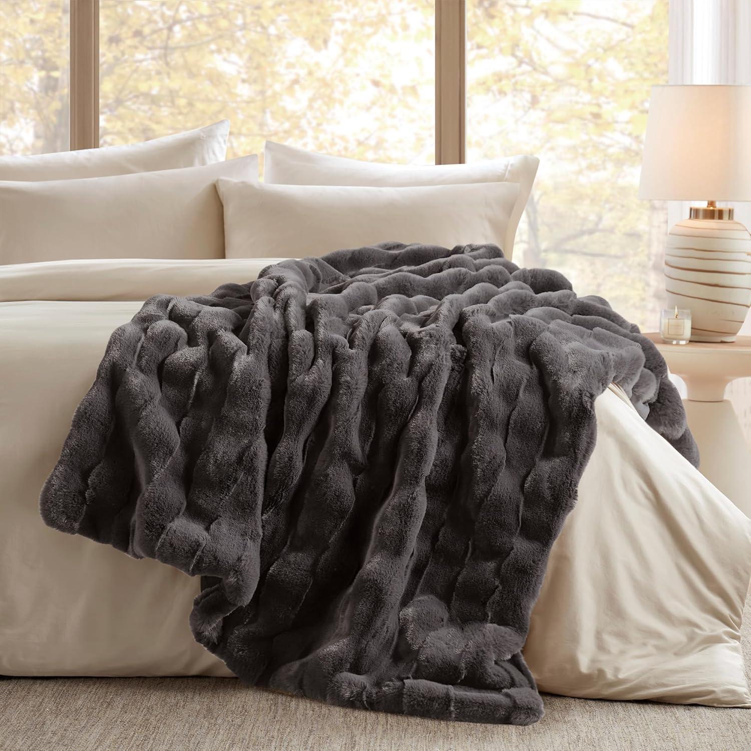 Madison Park Vivienne Faux Fur Throw