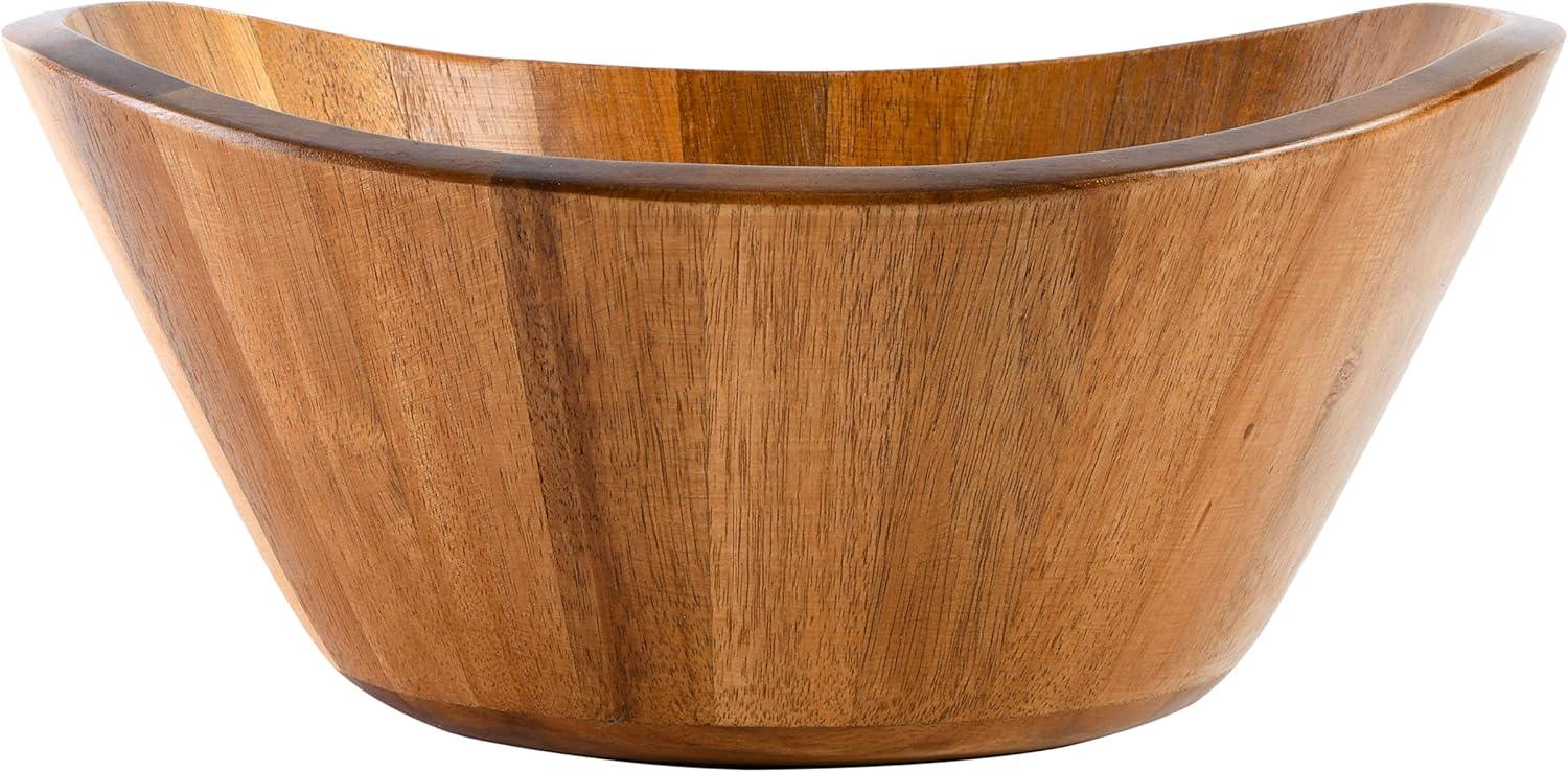 Sherwood Acacia Wood Salad Bowl with Serving Utensils, 10.25"