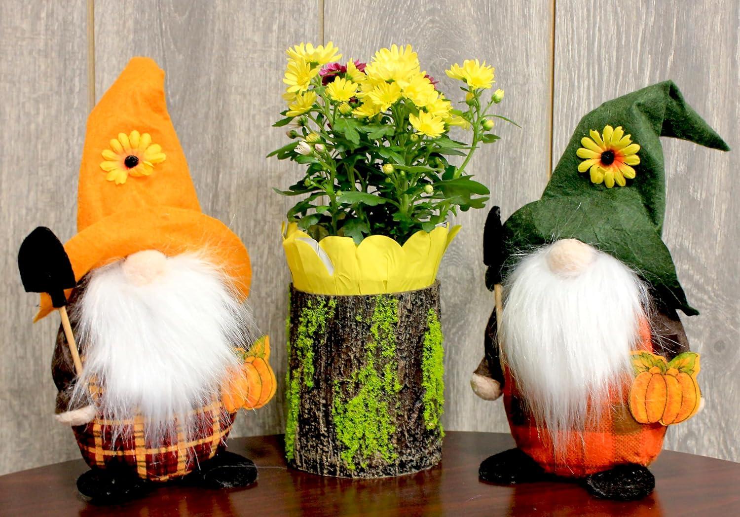 12" Fall Harvest Tabletop Gnome with Feet, Set of 2