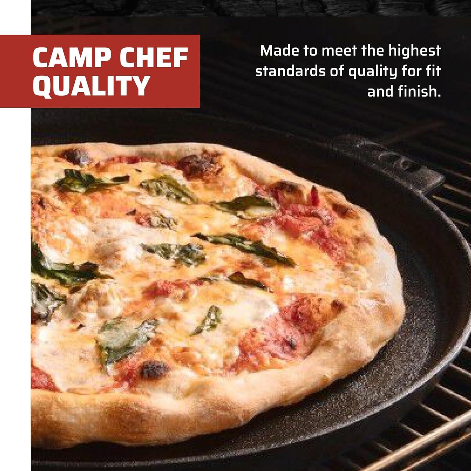 Black Cast Iron 14-Inch Pizza Pan with Handles