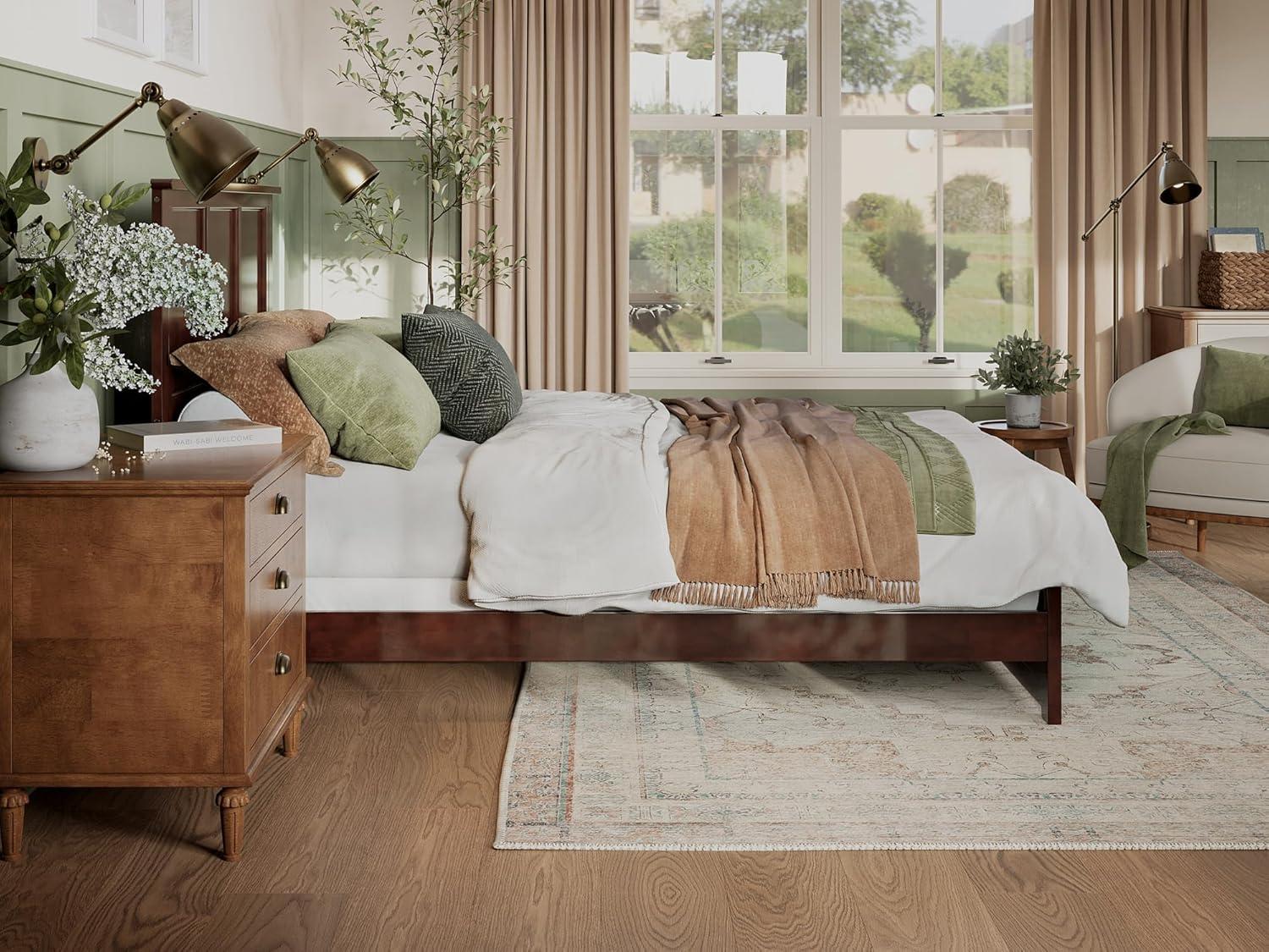 Madison Solid Wood Low Profile Platform Bed with Matching Footboard