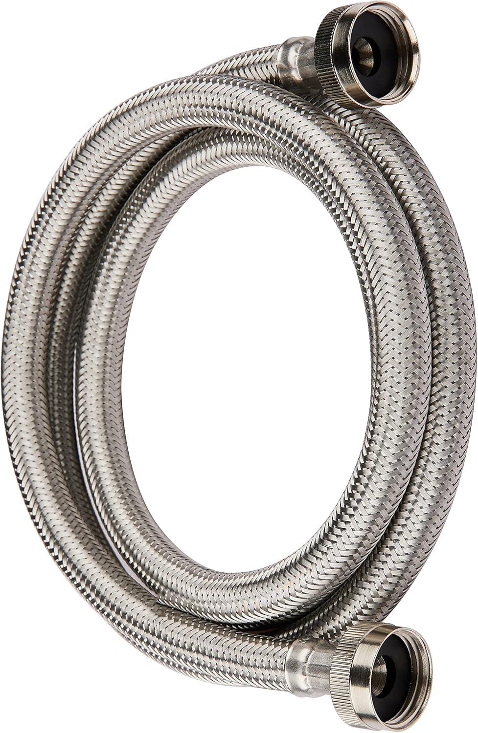 4 Foot Washing Machine Braided Stainless Steel Water Supply Hoses, 2 Pack, PM14X10005