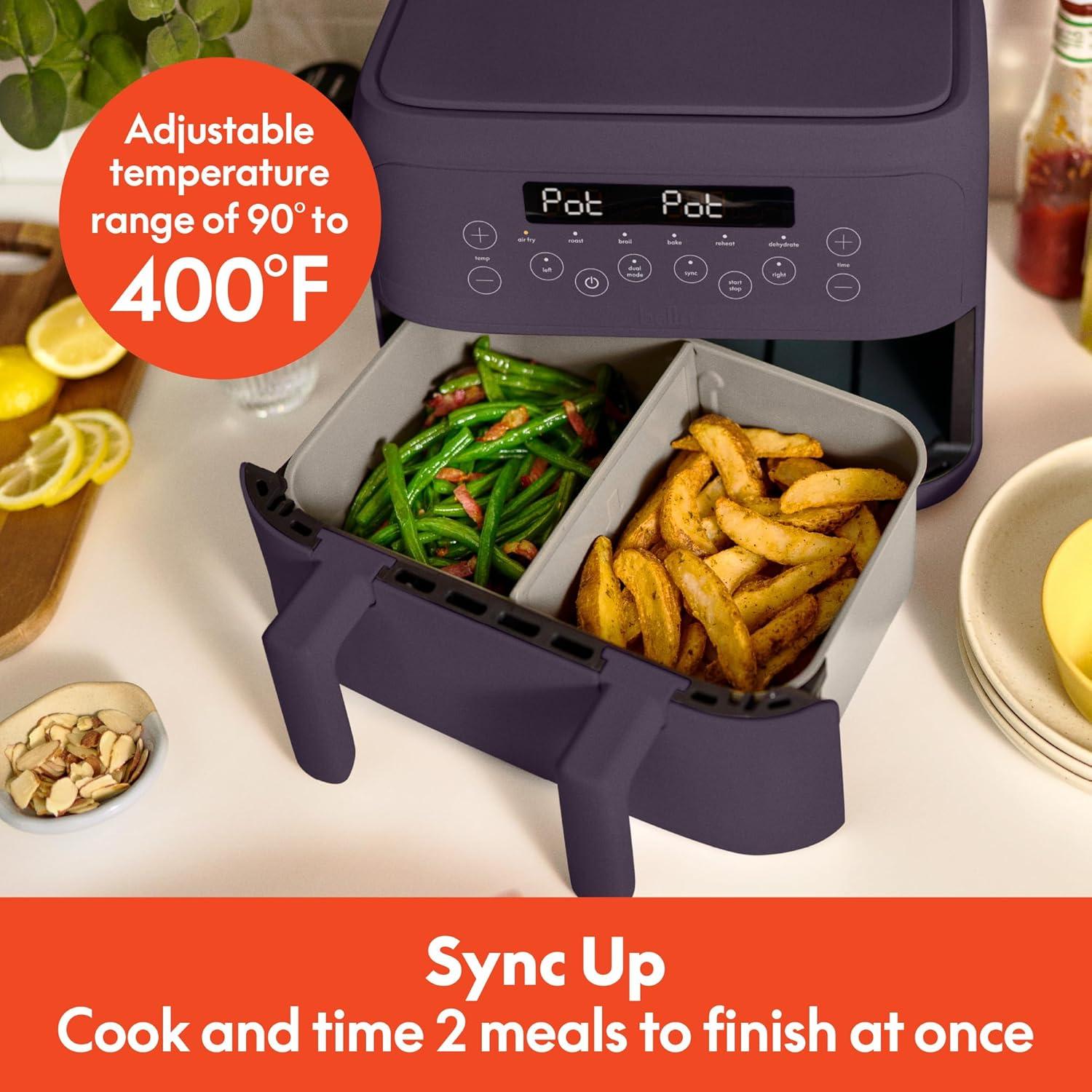 bella 4qt TriZone Air Fryer Plum