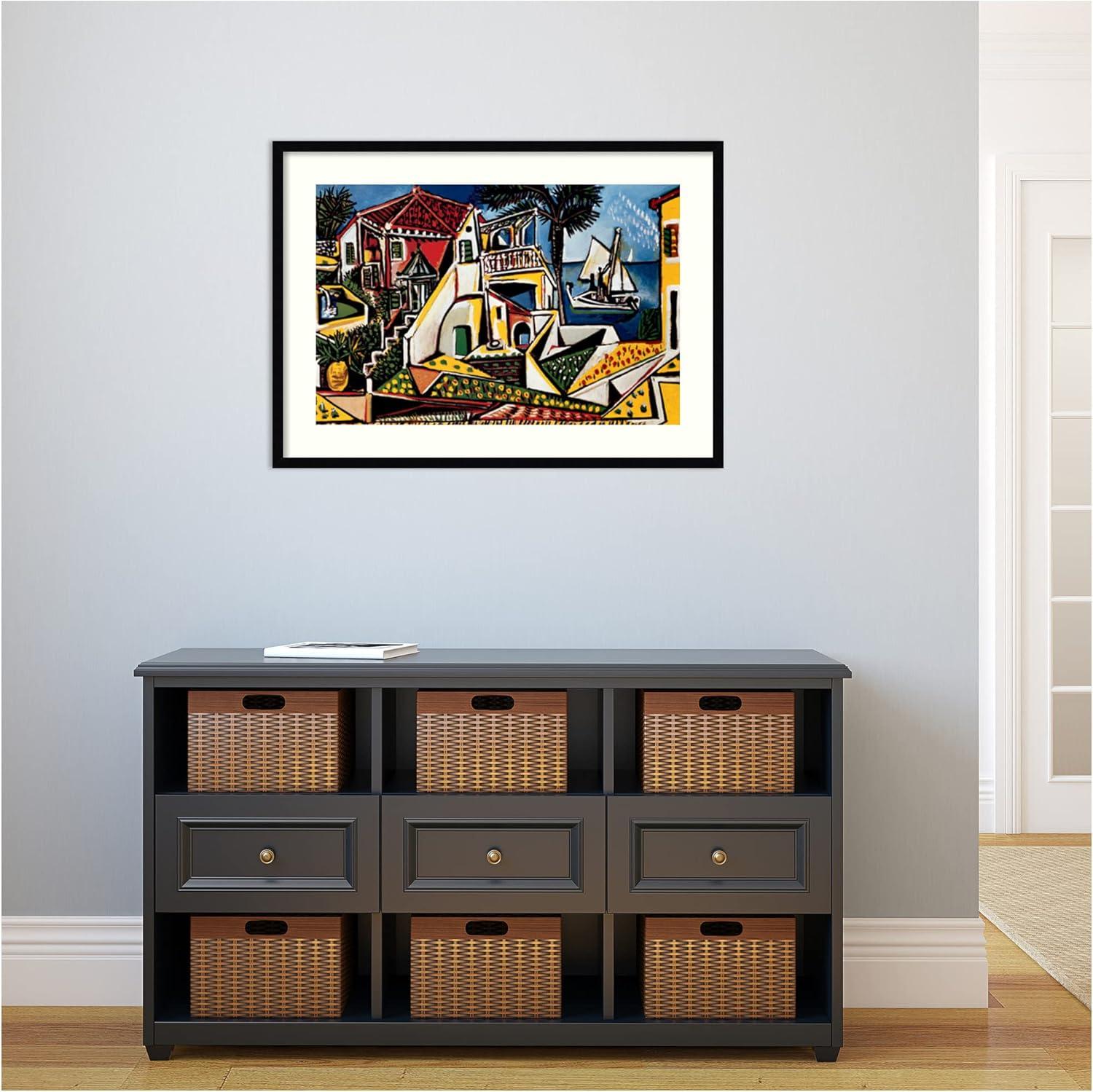 Large Black Wood Framed Abstract Cityscape Print by Pablo Picasso
