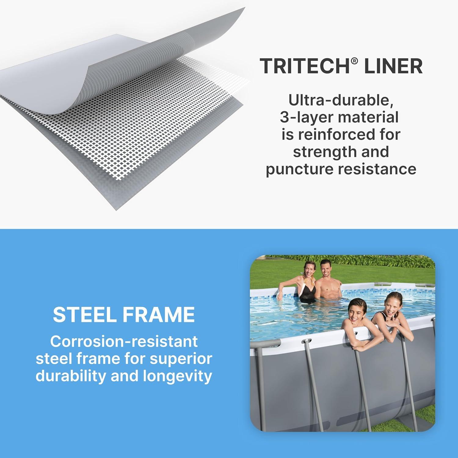 Bestway Power Steel 14' x 8'2" x 39.5" Oval Above Ground Pool Set | Includes 530gal Filter Pump, Ladder, ChemConnect Dispener