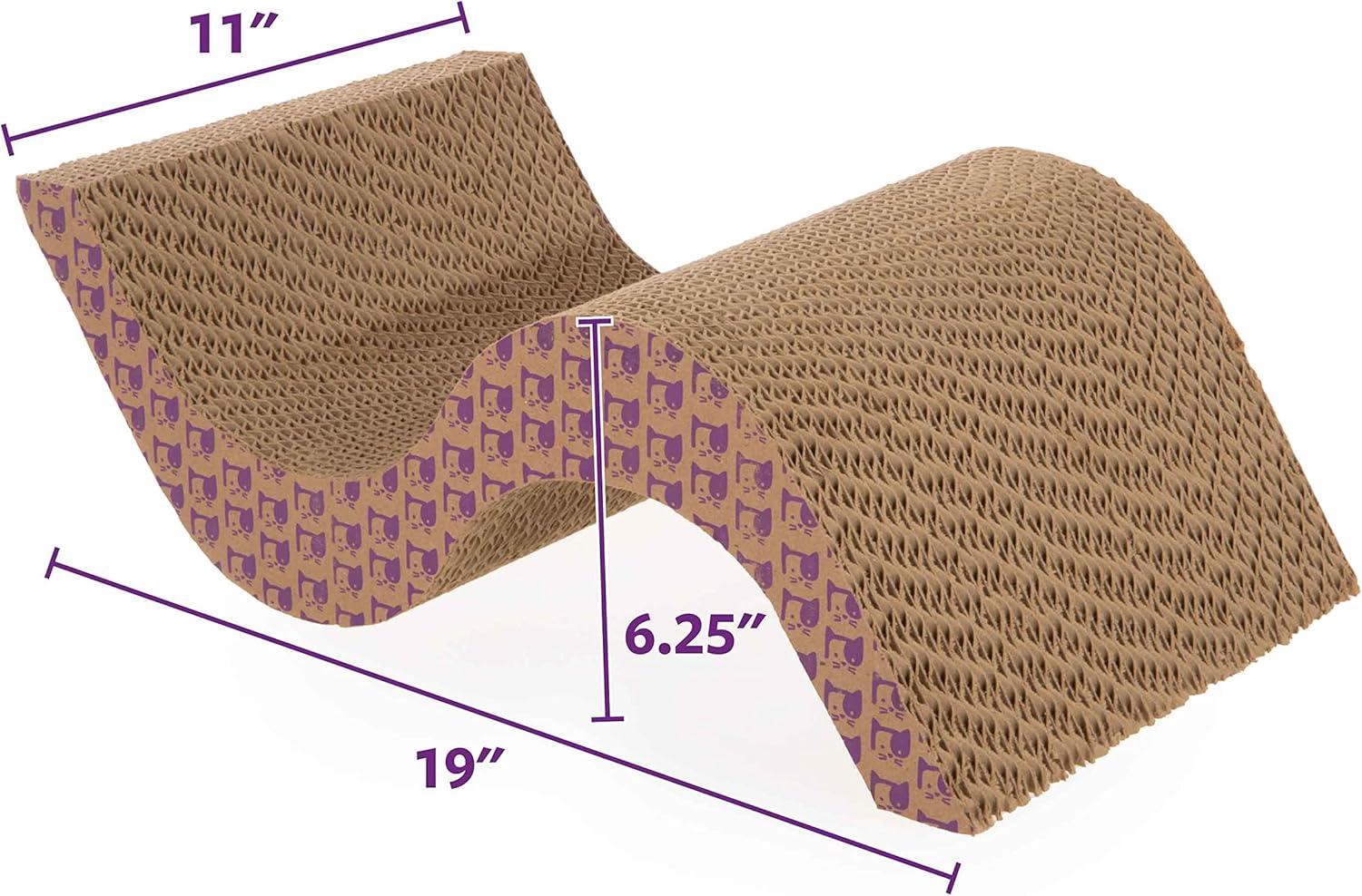 SmartyKat Super Scratcher & Scroll, Wide Corrugated Cat Scratcher for Indoor Cat & Kittens, Catnip Infusion Technology, Recycled Material, Brown