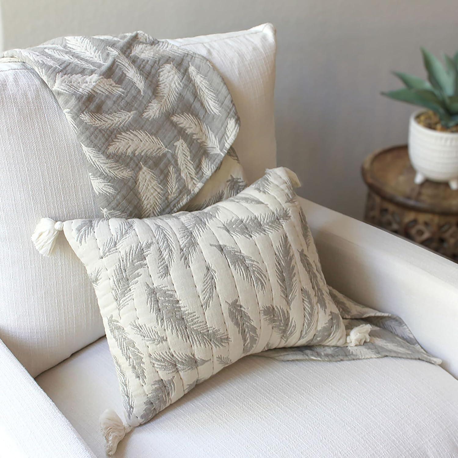 Rectangular Feather 100% Cotton Accent Pillow Cover & Insert for Baby Nursery