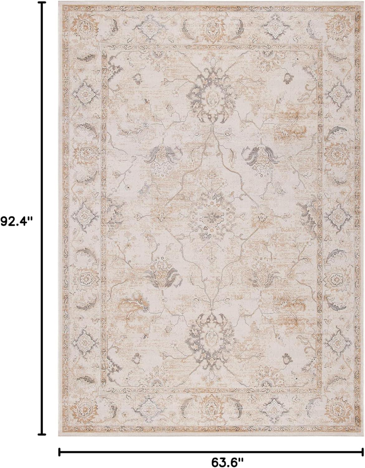 SAFAVIEH Atlas Alayna Oriental Area Rug, Ivory/Beige, 5'3" x 7'7"