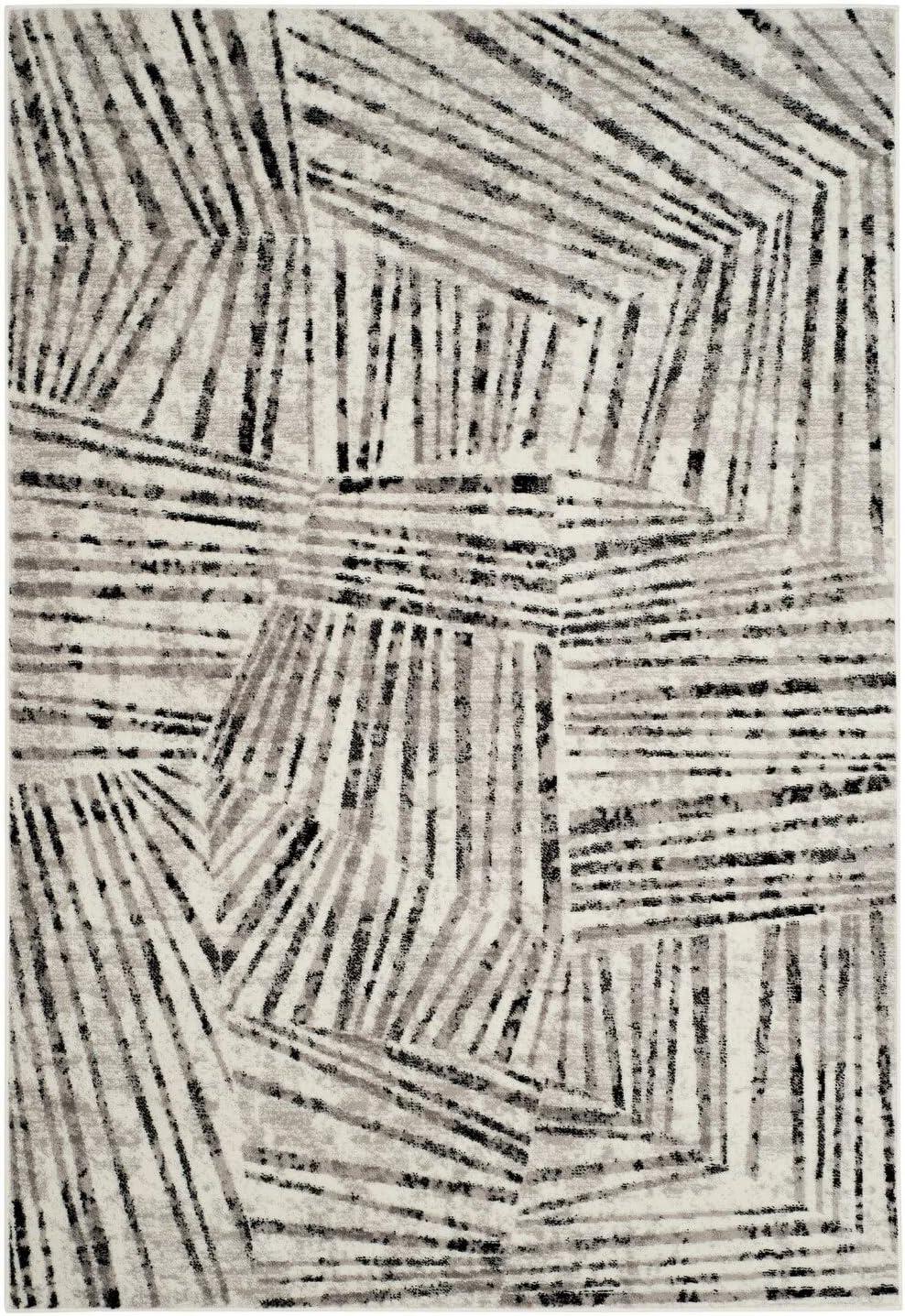 SAFAVIEH Skyler Carlene Geometric Area Rug, Grey/Ivory, 9' x 12'