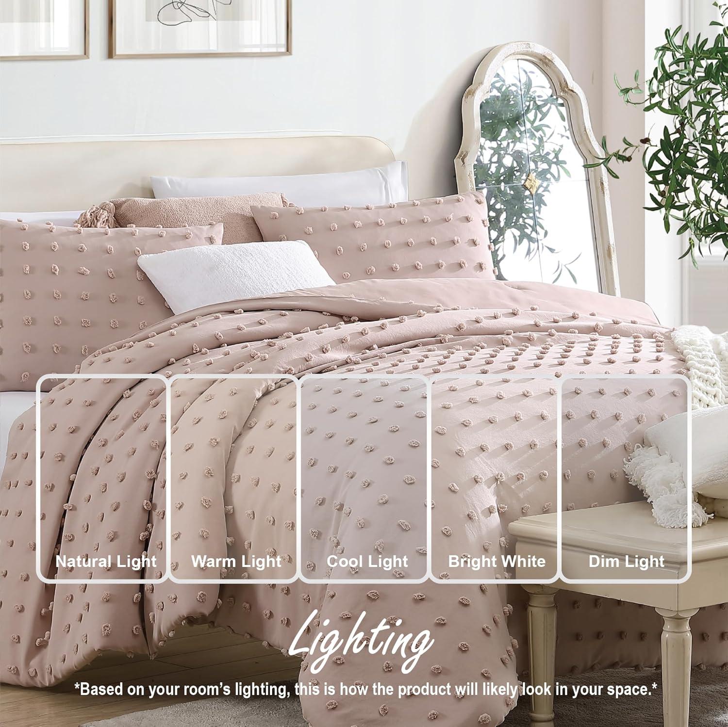 Swift Home Pom Pom Jaquard Microfiber 3-Piece Comforter Set