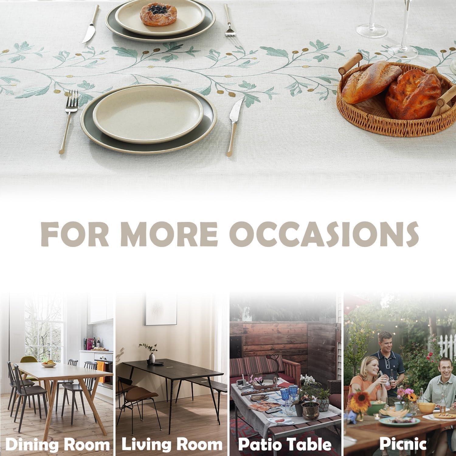 High Quality Washable Wrinkle Free Tablecloth with Tassel For Dinning Table