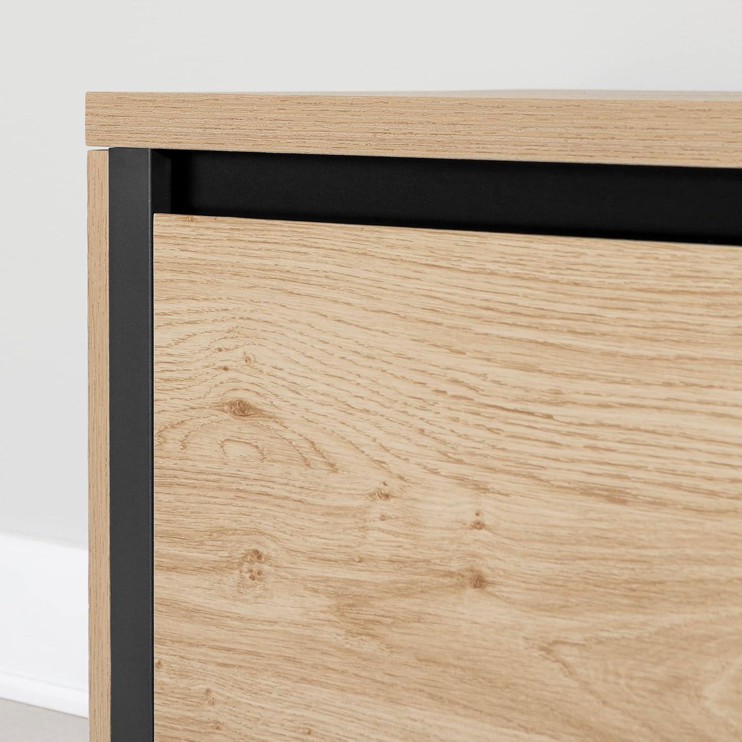 Urban Modern Black MDF TV Stand with Cabinet and Drawer