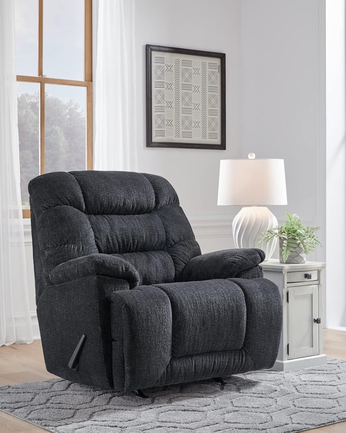 Charcoal Metal Oversized Recliner with Pillow Top Arms