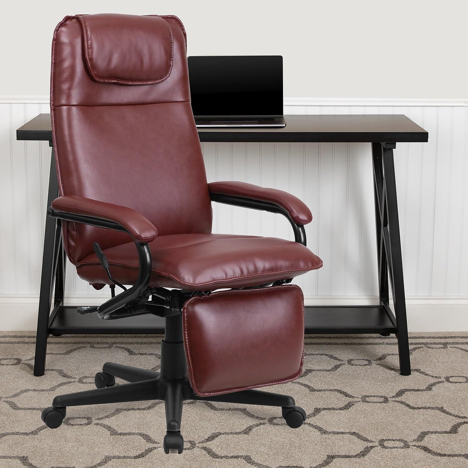 Flash Furniture High Back LeatherSoft Executive Reclining Ergonomic Swivel Office Chair with Arms