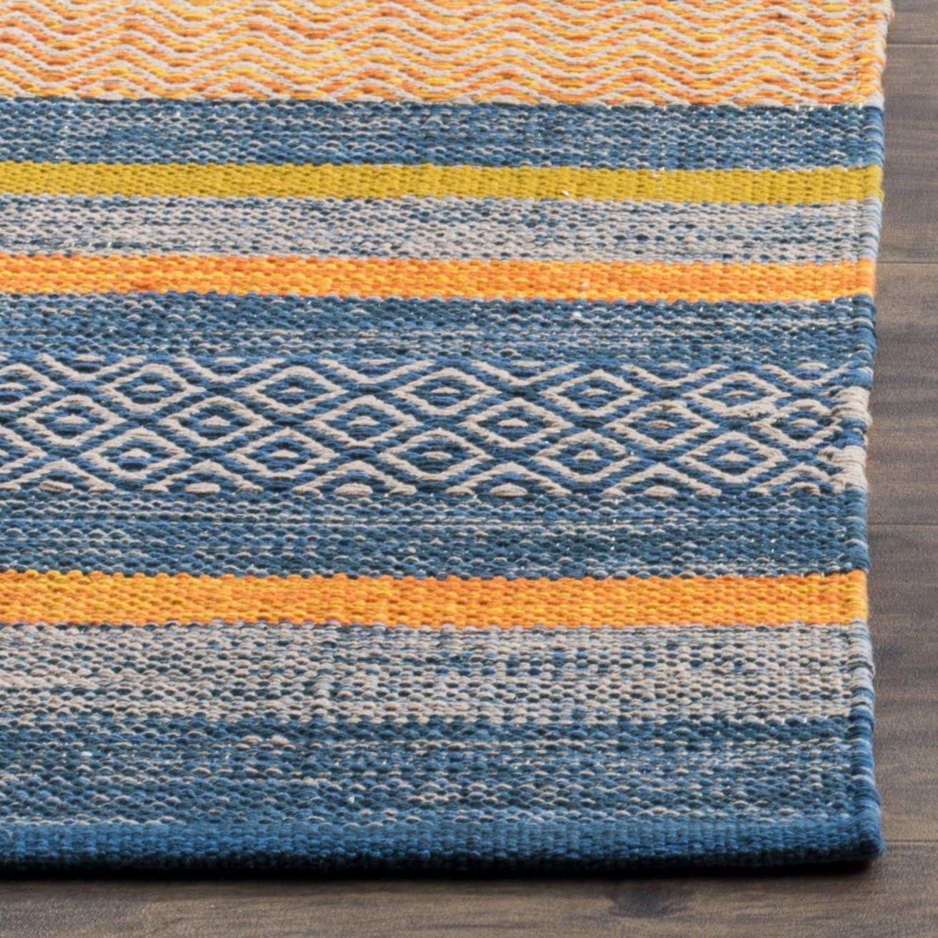 Montauk MTK213 Hand Woven Indoor Accent Rug - Blue/Orange - 3'x5' - Safavieh.