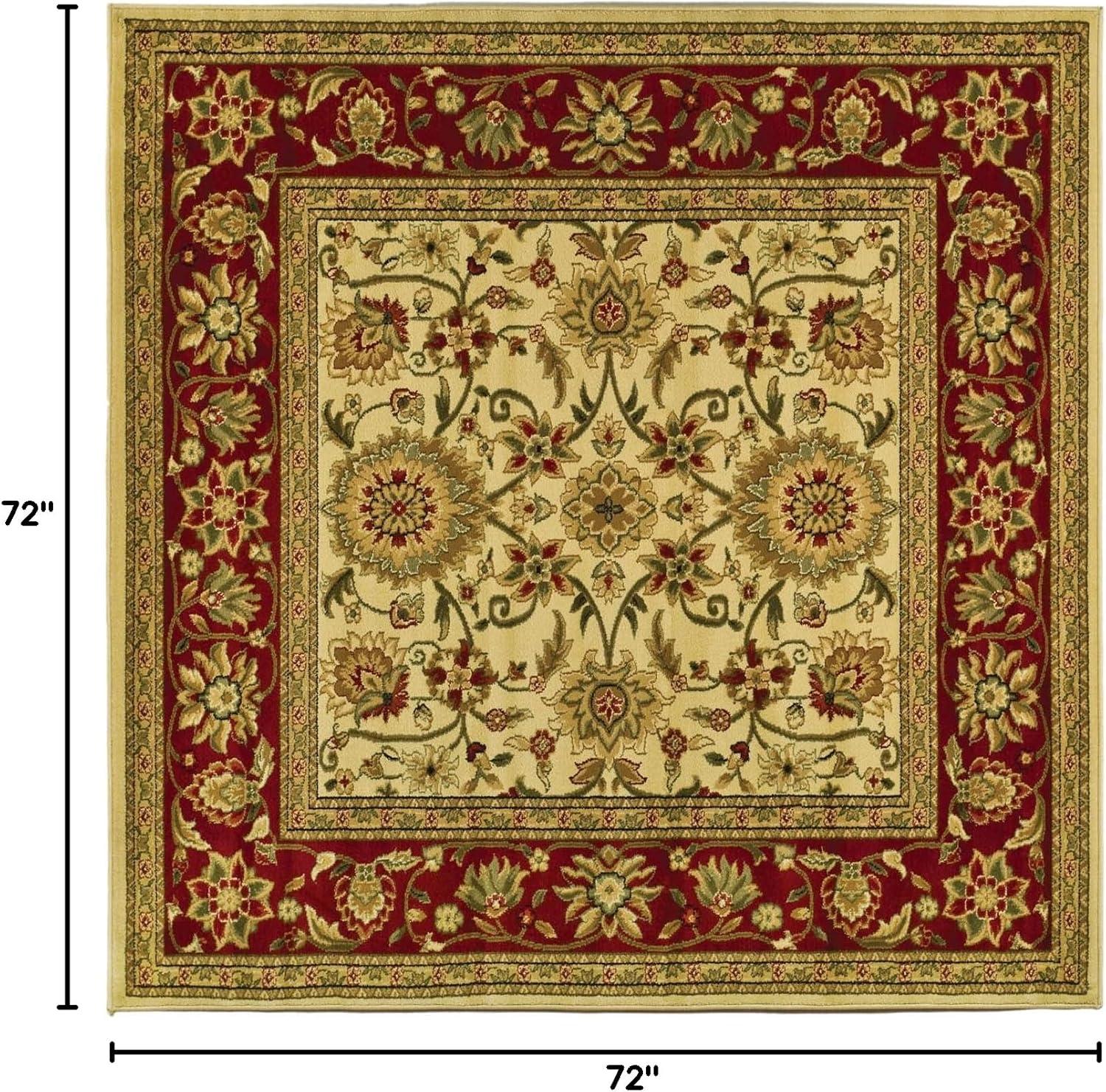 Lyndhurst LNH212 Power Loomed Area Rug - Ivory/Red - 6'x6' - Safavieh