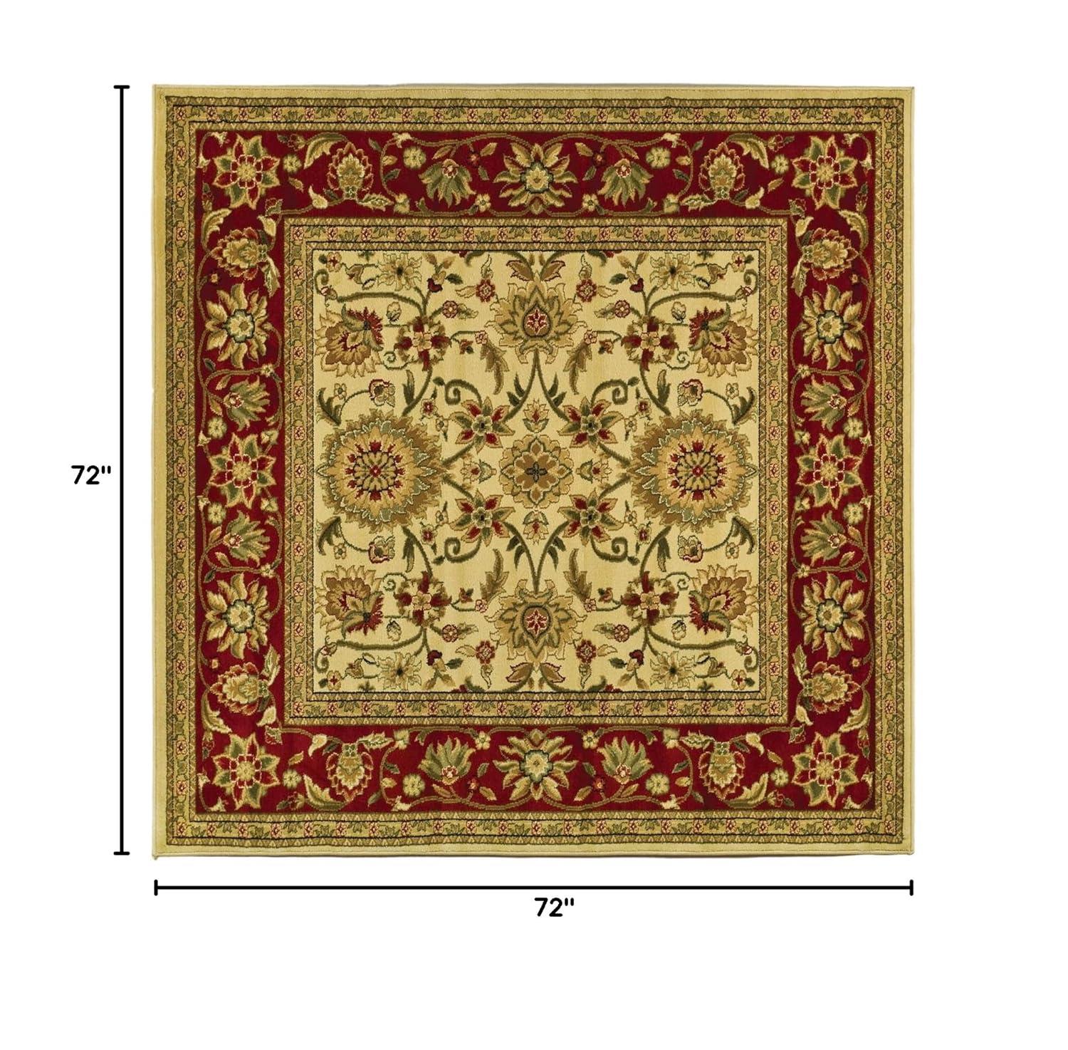 Lyndhurst LNH212 Power Loomed Area Rug - Ivory/Red - 6'x6' - Safavieh
