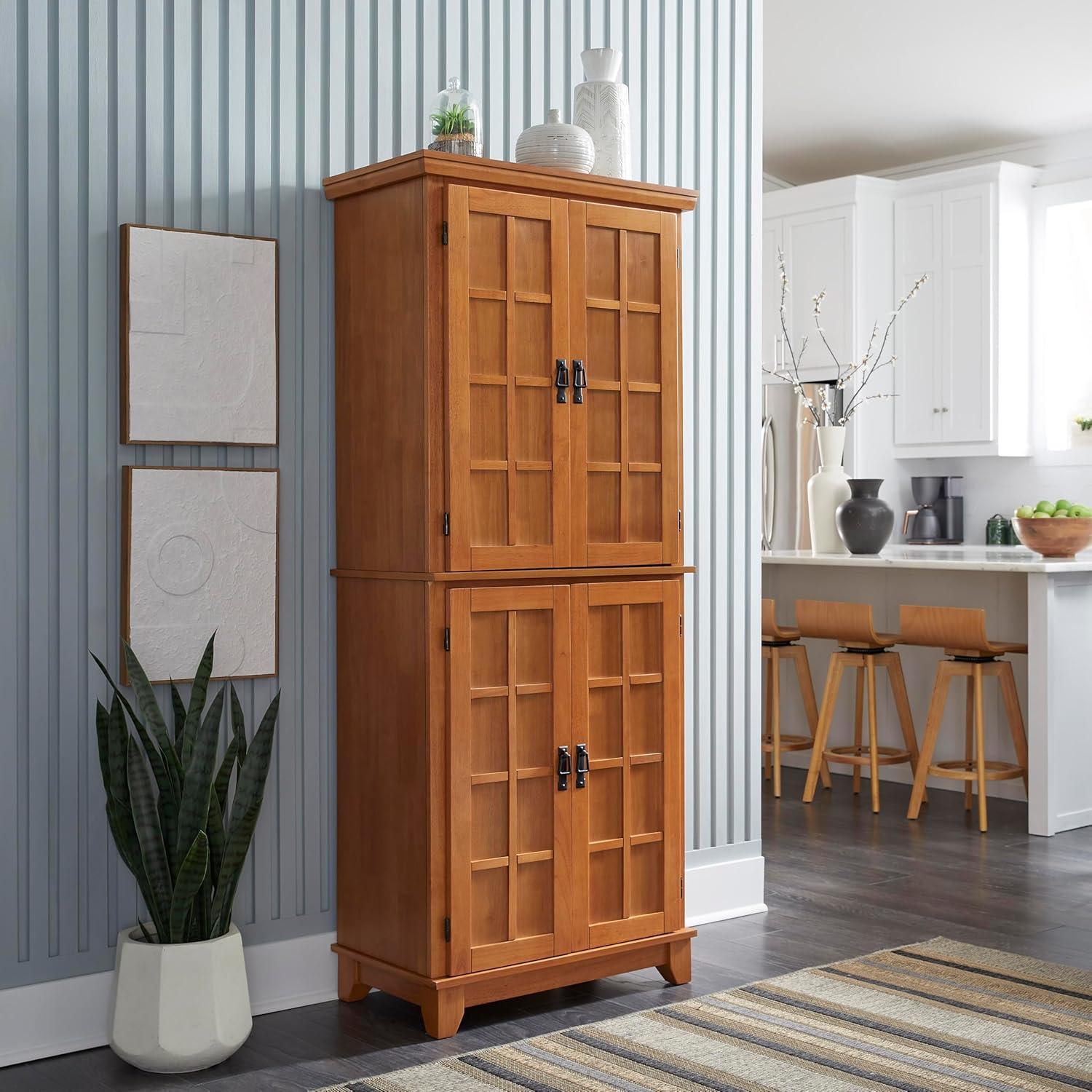 Cottage Oak Freestanding Pantry with Adjustable Shelving