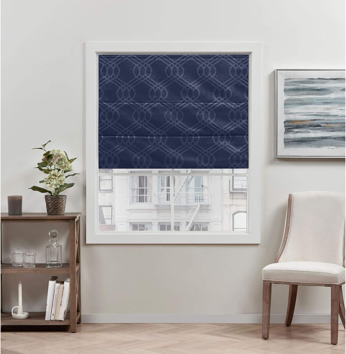 Exclusive Home Prague Trellis 100% Blackout Roman Shade