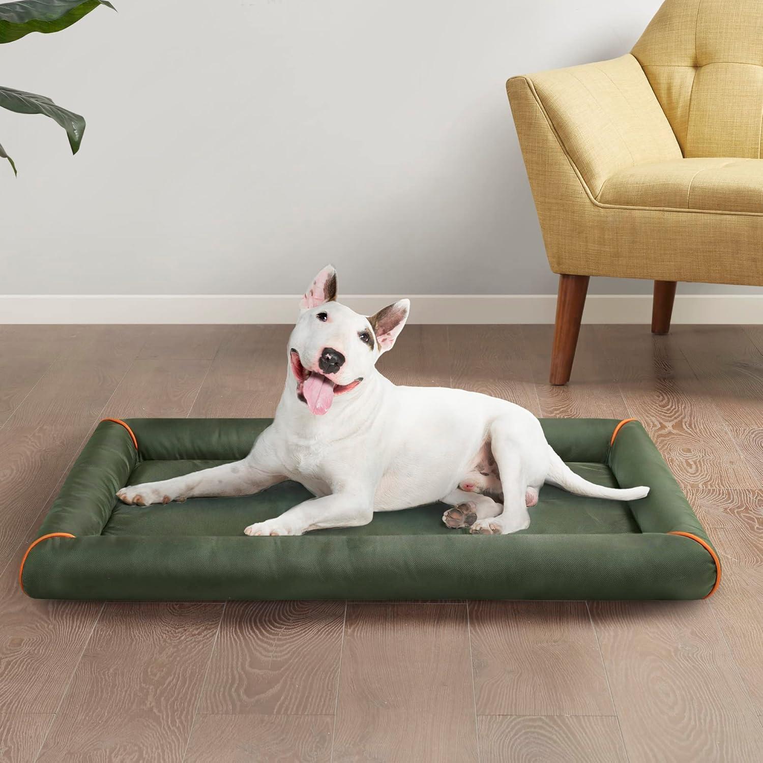 Friends Forever Nova Bolster Dog Bed Crate Pad, Washable Dog Mat for Raised Dog Bed and Dog Crate Bed