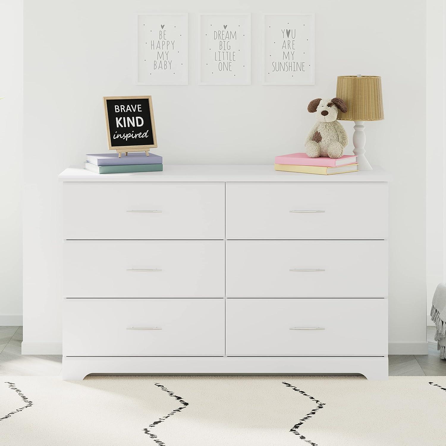 Brookside White 6-Drawer Nursery Double Dresser - GREENGUARD Certified