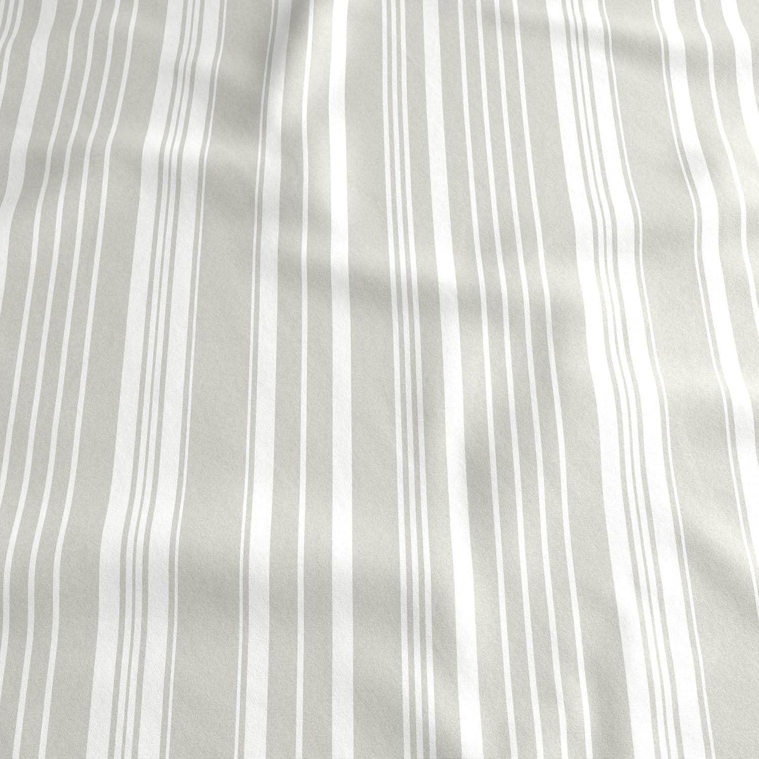 Striped Ultra-Soft Microfiber Sheet Set - Great Bay Home (Full, Light Grey)