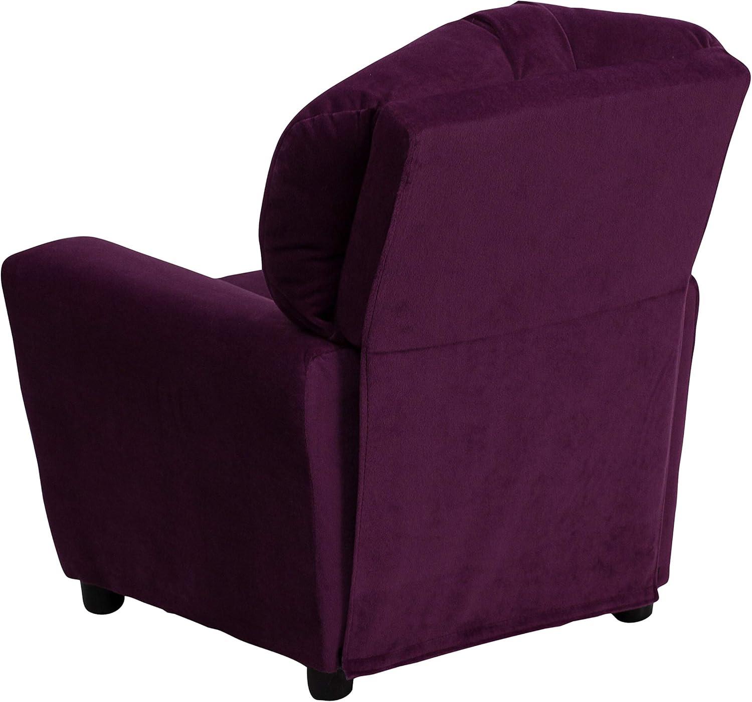 Flash Furniture Chandler Contemporary Purple Microfiber Kids Recliner with Cup Holder