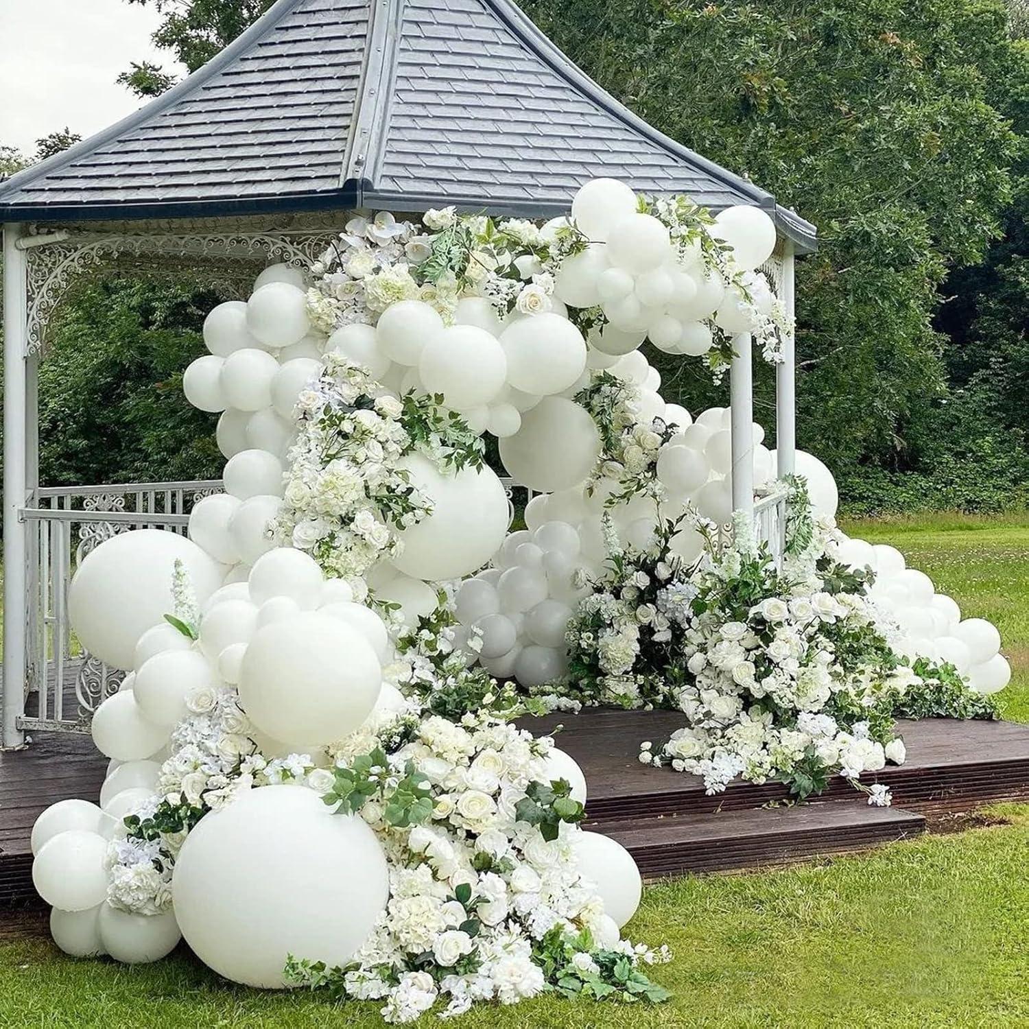 Treasures Gifted White Balloons - 12 Inch Latex Balloons - 100 Pack