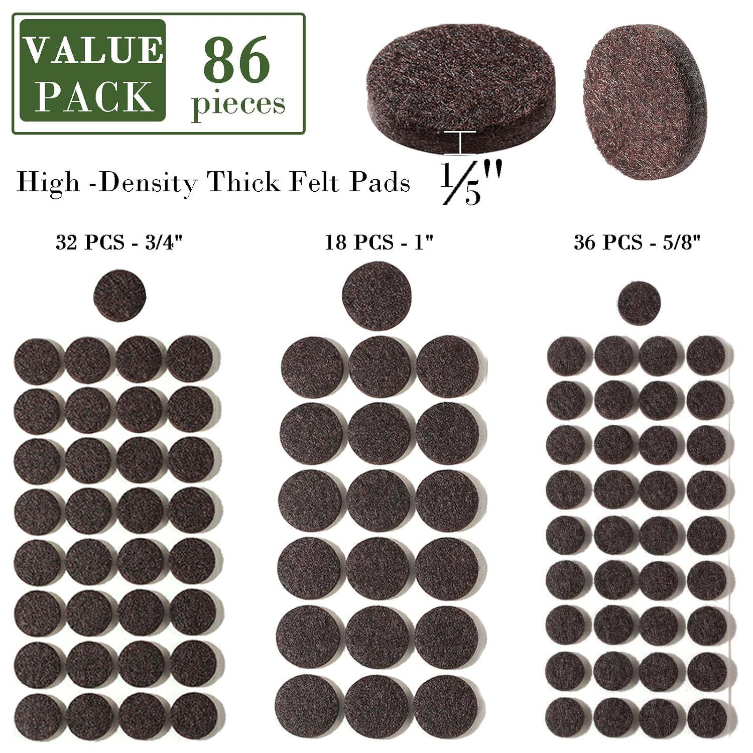 Fursafe&Q Felt Furniture Pads, Furniture Felt Pads for Hardwood Floors -Self Adhesive Chair Leg Floor Protectors, Protect from Nicks, Dents and Scratches, Chair Feet Protectors 136 Pcs Chair Feet