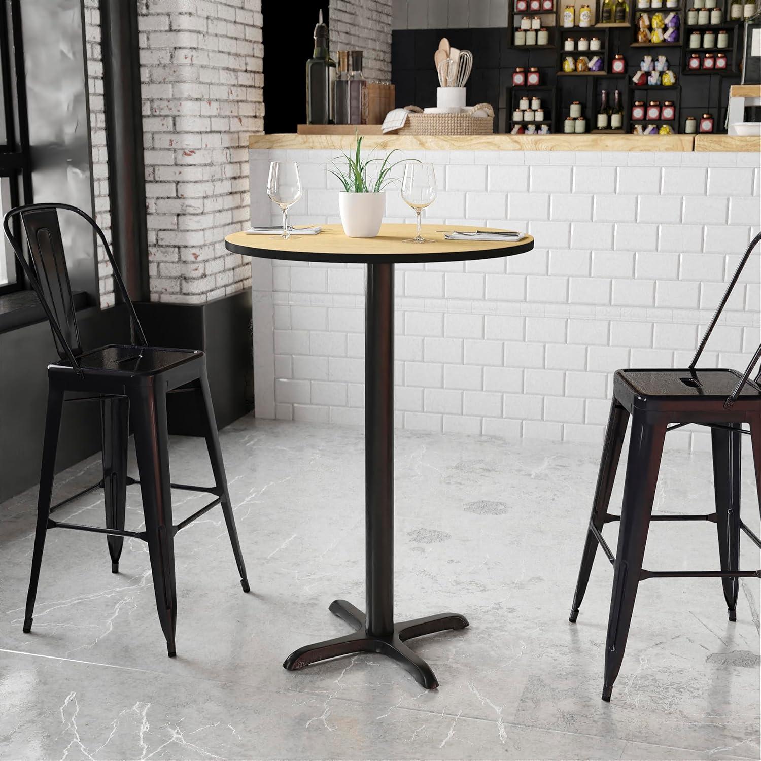 Flash Furniture Carrus Round Laminate Table Top with Height Table Base