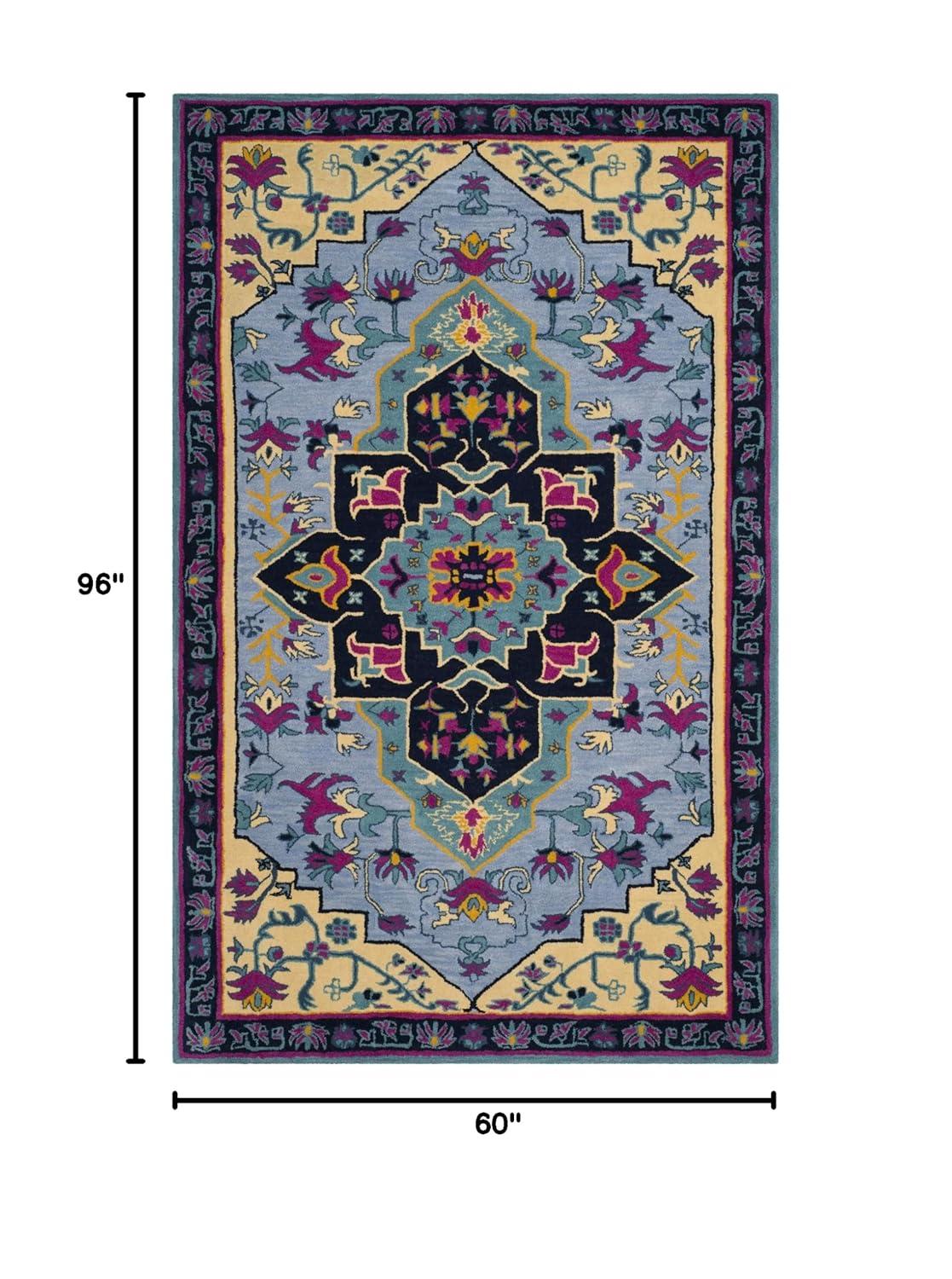 Bellagio BLG506 Hand Tufted Area Rug - Light Blue/Multi - 5'x8' - Safavieh.