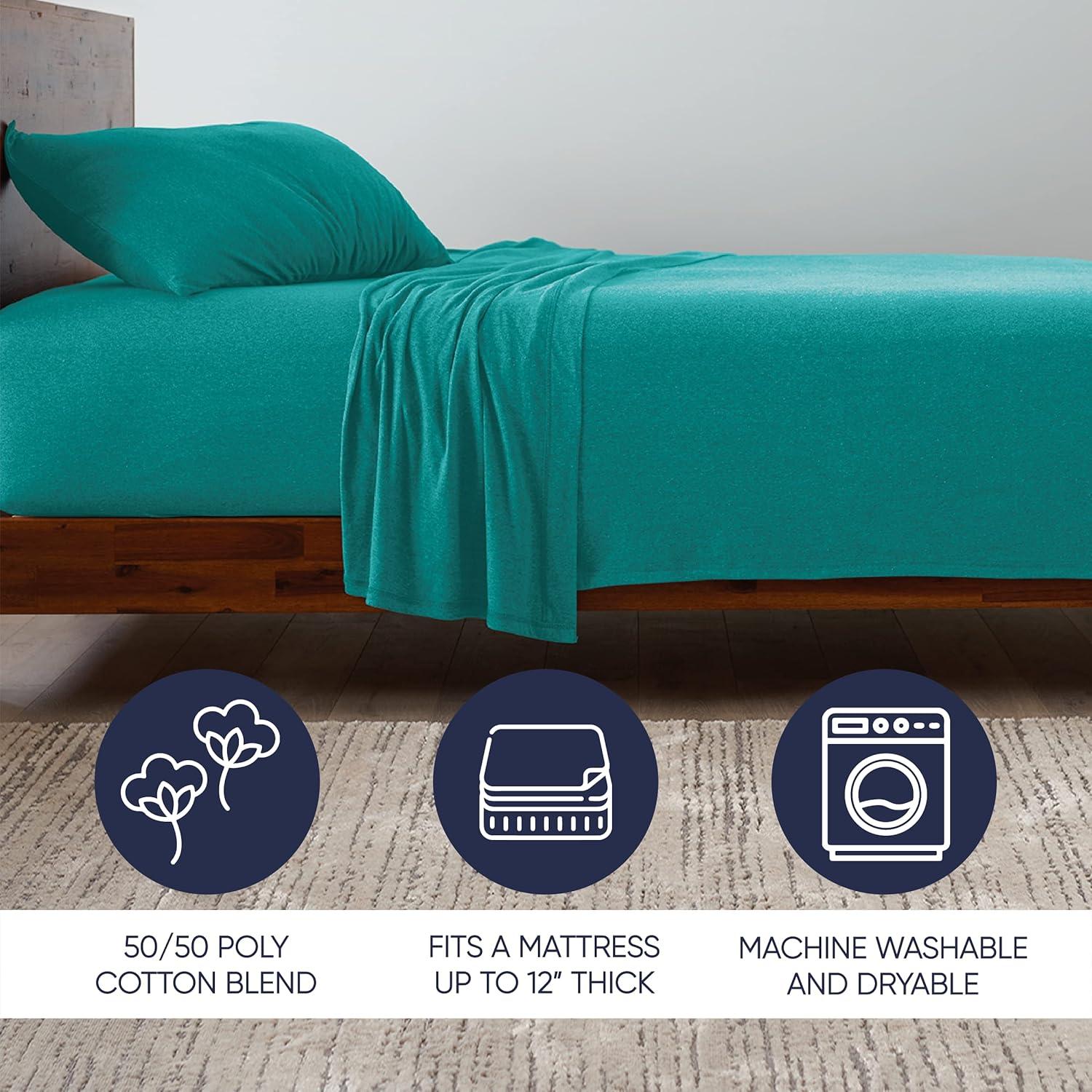 Ella Jayne Soft Heather Jersey Knit Sheet Set, 3-pc, TwinXL, Green