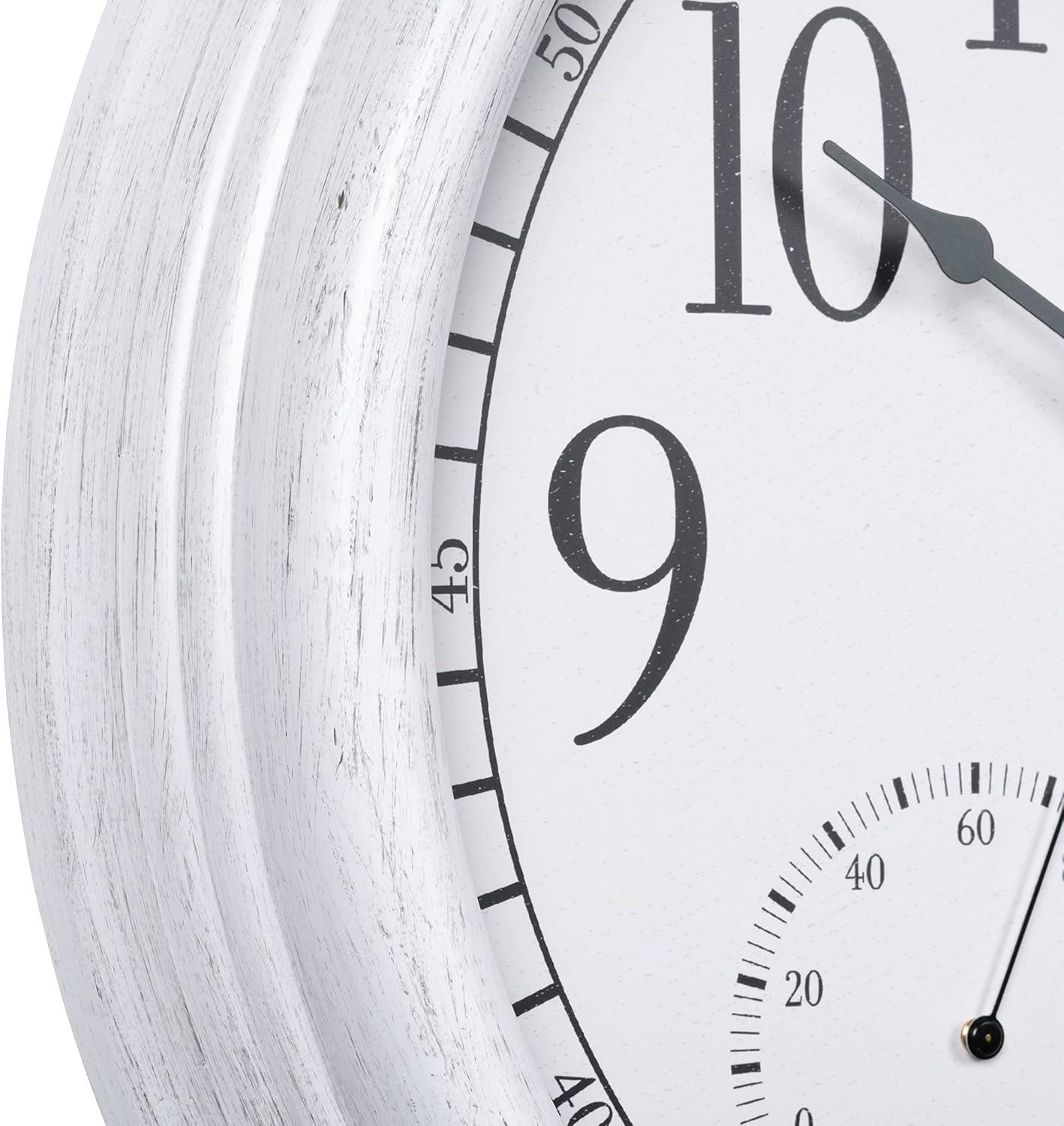 La Crosse Technology La Crosse 15 In. Outdoor Payton Quartz Wall Clock with T/H