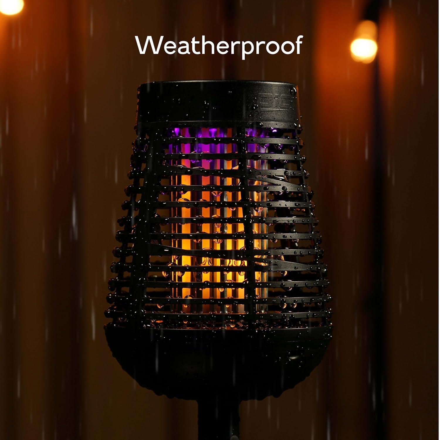 PIC Pic Flickering Flame Solar Bug Zapper Insect Killer Torch