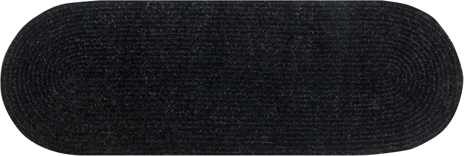 24" x 72" Chenille Solid Collection Black Reversible Indoor Area Utility Runner Rug - Better Trends