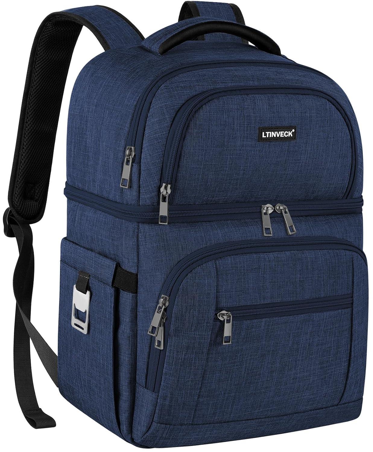 Cooler Backpack,Insulated Backpack Cooler Leakproof Double Deck Cooler Bag for Men Women RFID Lunch Backpack