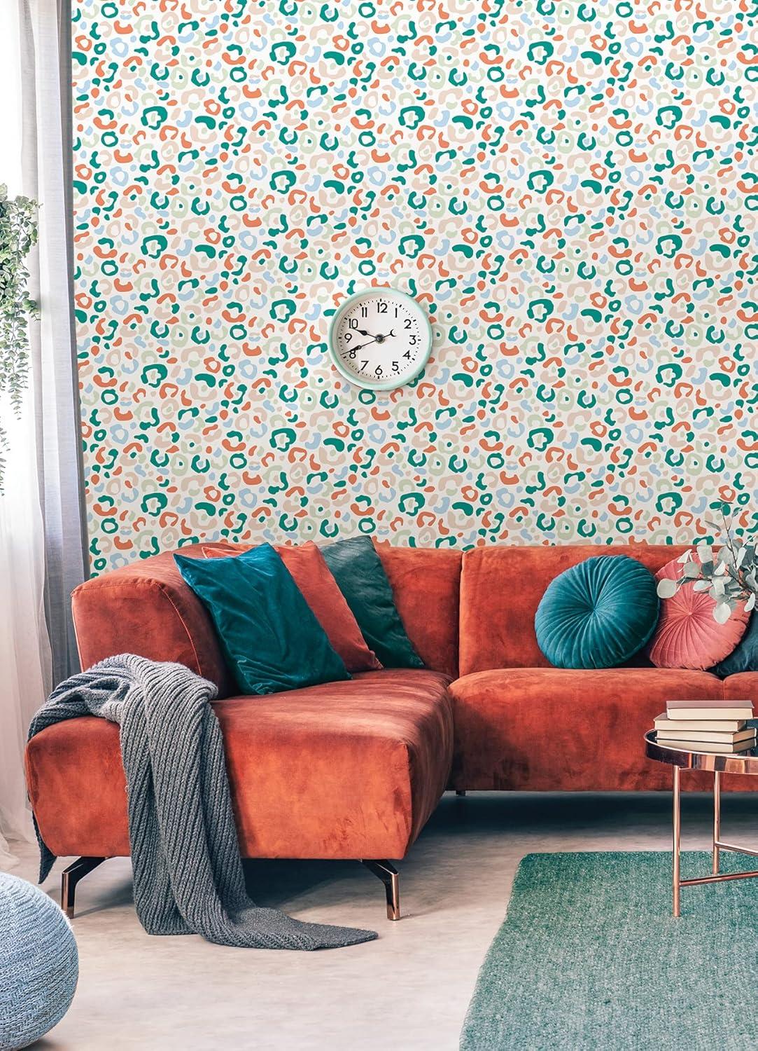 Aelfie Multi Warm Leopard Spots Peel & Stick Wallpaper