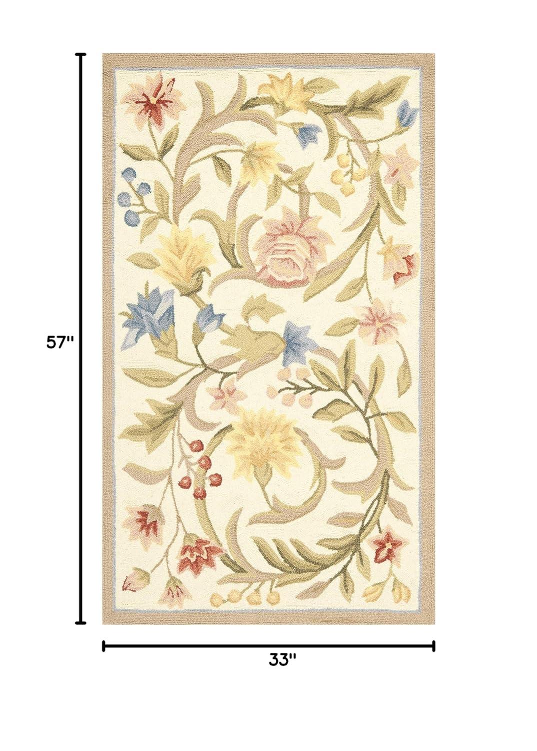 Safavieh Hand Hooked Wool Floral Rug | Wayfair