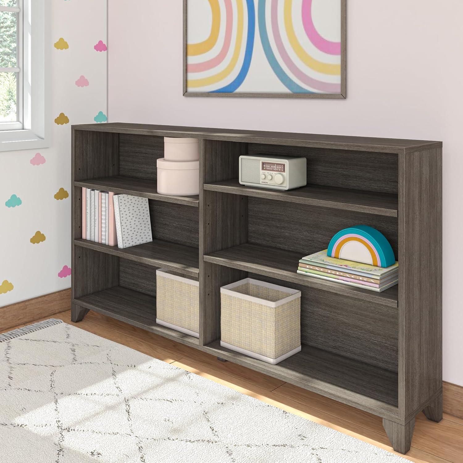 Max & Lily Classic 6-Shelf Bookcase, Solid Wood Bookcase for Kids Bedroom/Playroom, Clay