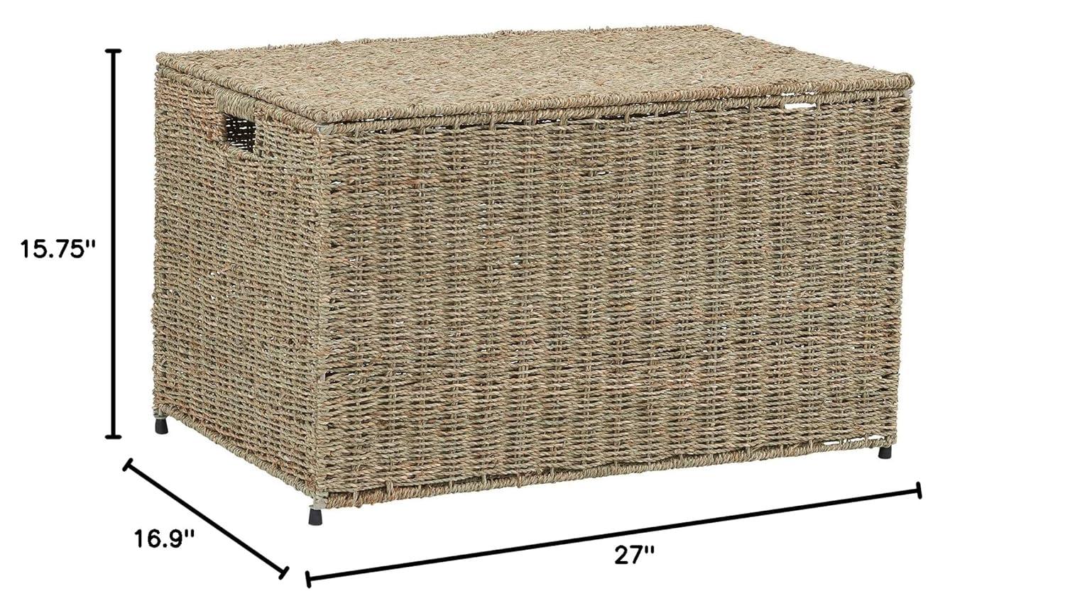 Household Essentials Woven Wicker Storage Chest