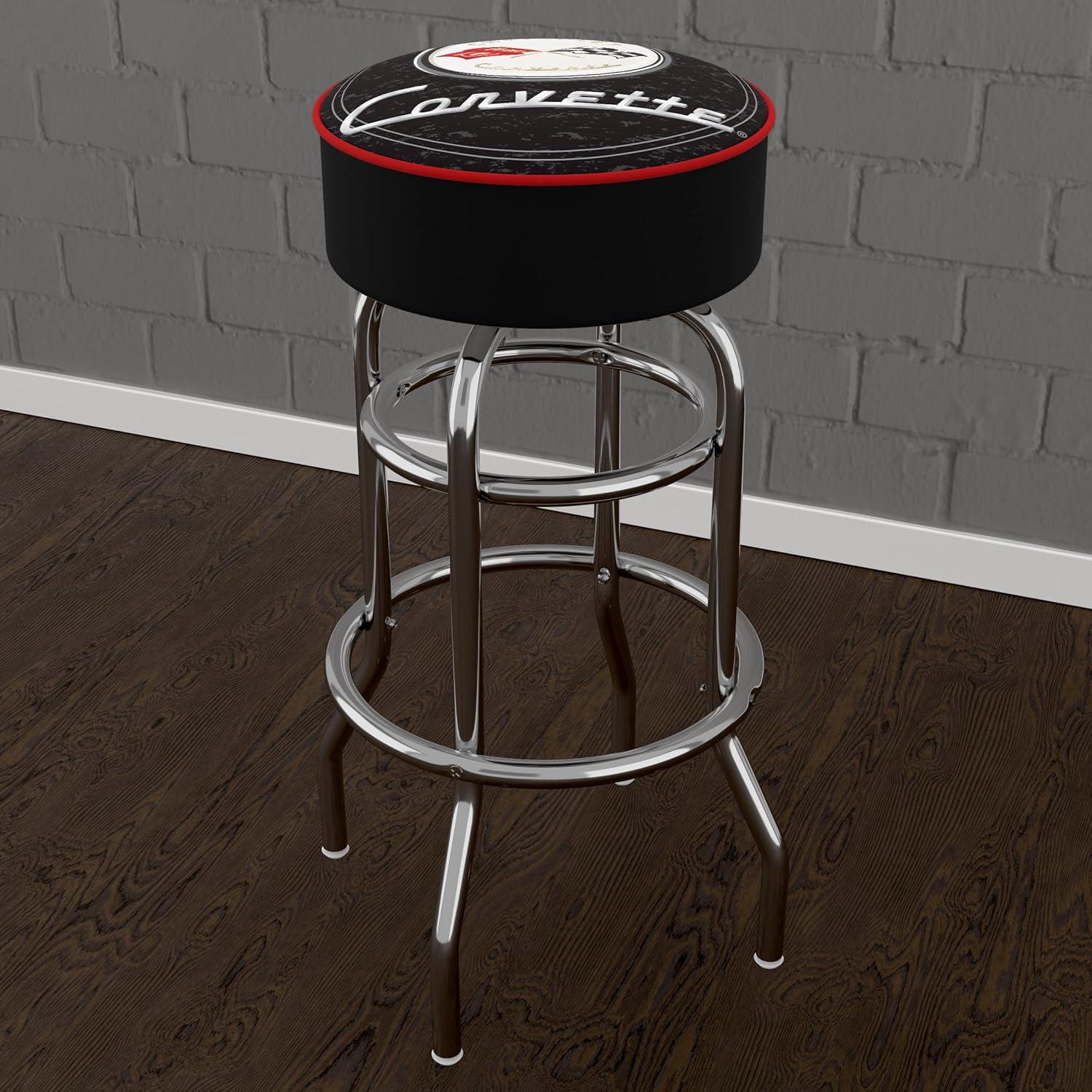 Trademark Global Swivel Upholstered Counter Stool with Metal Frame